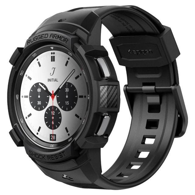 Spigen Rugged Armor Pro Θήκη Σιλικόνης Matte Black για το Galaxy Watch 4 Classic 42mm