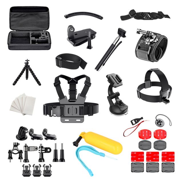 Techsuit  Accessory Kit Bundle 50in1 (CAL01)  for Action Camera. with Carrying Case  Black