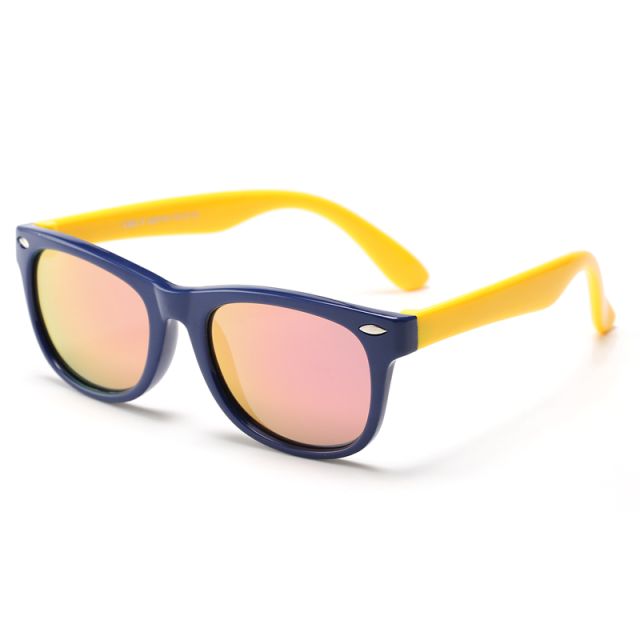 Techsuit - Sunglasses Polarised (D802) - for Kids, UV Protection - Yellow / Dark Blue
