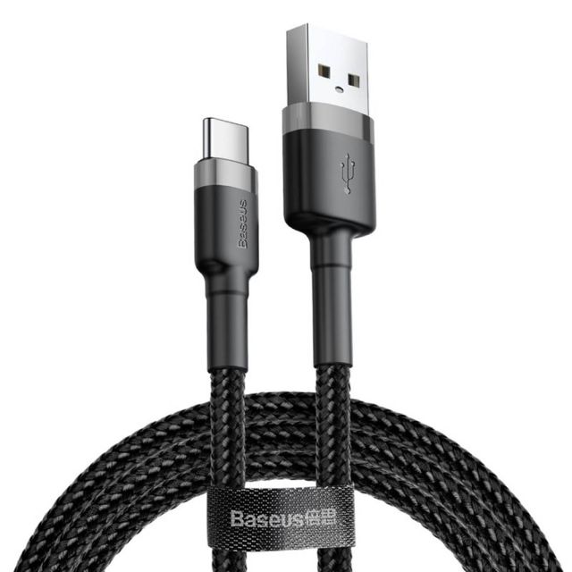 Baseus Cafule Braided USB 2.0 Cable USB-C male - USB-A Μαύρο 0.5m (CATKLF-AG1)