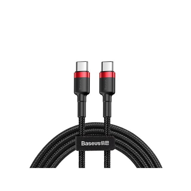 Baseus Cafule Braided USB 2.0 Cable USB-C male - USB-A Μαύρο 1m (CATKLF-B91)